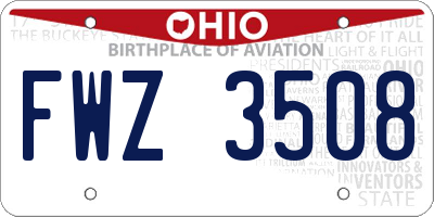OH license plate FWZ3508
