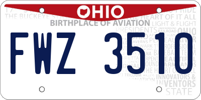 OH license plate FWZ3510