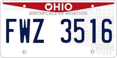 OH license plate FWZ3516