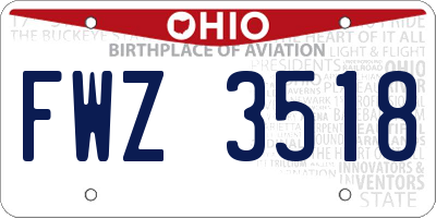 OH license plate FWZ3518