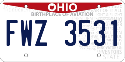 OH license plate FWZ3531