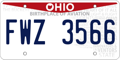 OH license plate FWZ3566