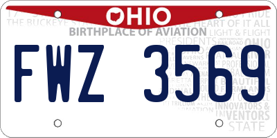 OH license plate FWZ3569