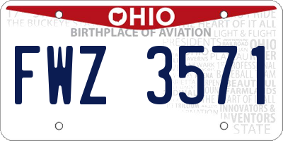 OH license plate FWZ3571