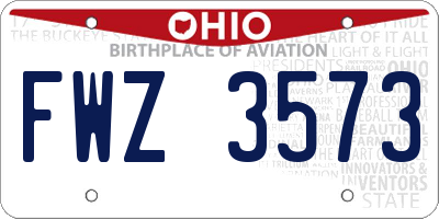 OH license plate FWZ3573