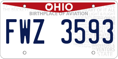 OH license plate FWZ3593