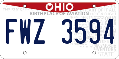 OH license plate FWZ3594