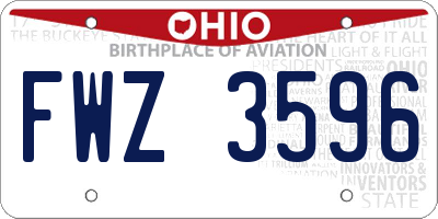 OH license plate FWZ3596