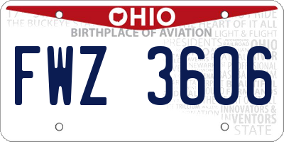 OH license plate FWZ3606