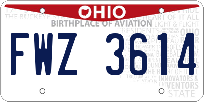 OH license plate FWZ3614