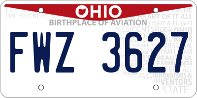 OH license plate FWZ3627