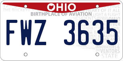 OH license plate FWZ3635