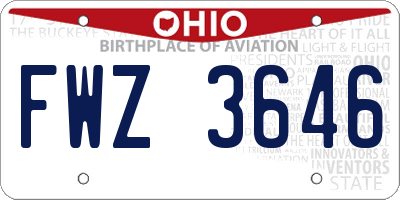 OH license plate FWZ3646