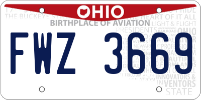 OH license plate FWZ3669