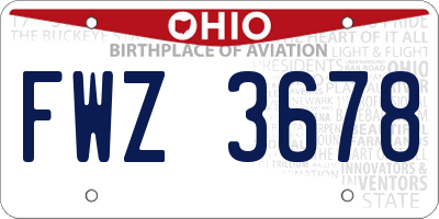 OH license plate FWZ3678