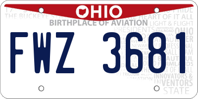 OH license plate FWZ3681