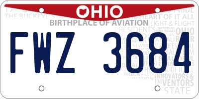 OH license plate FWZ3684