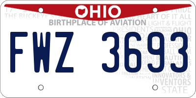 OH license plate FWZ3693
