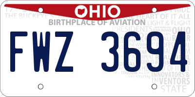 OH license plate FWZ3694