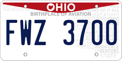 OH license plate FWZ3700