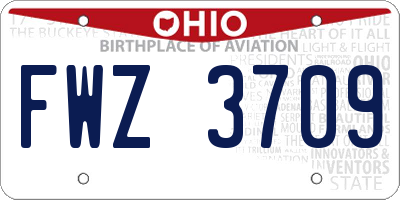 OH license plate FWZ3709