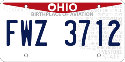 OH license plate FWZ3712