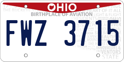 OH license plate FWZ3715