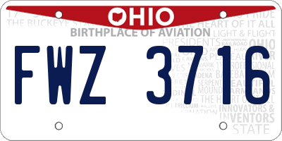 OH license plate FWZ3716