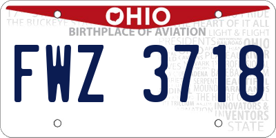 OH license plate FWZ3718