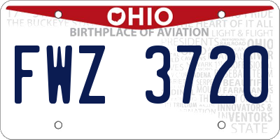OH license plate FWZ3720