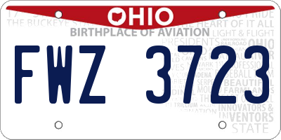 OH license plate FWZ3723