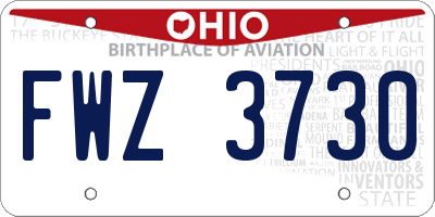 OH license plate FWZ3730