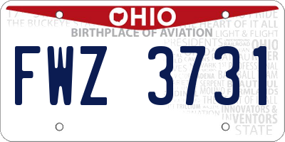 OH license plate FWZ3731