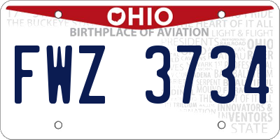 OH license plate FWZ3734