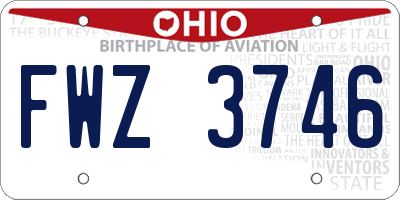 OH license plate FWZ3746