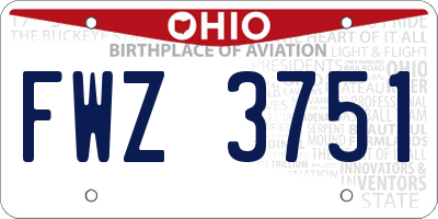 OH license plate FWZ3751