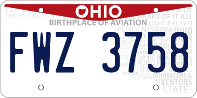 OH license plate FWZ3758