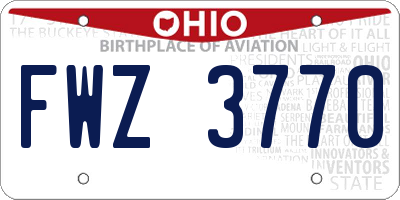 OH license plate FWZ3770