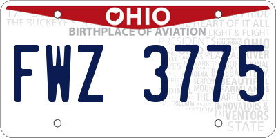 OH license plate FWZ3775