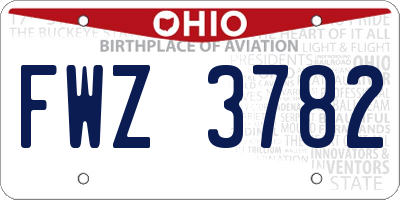 OH license plate FWZ3782
