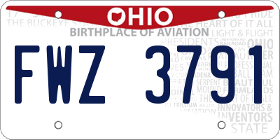 OH license plate FWZ3791