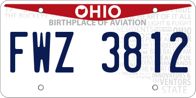 OH license plate FWZ3812