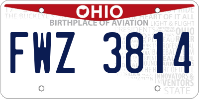 OH license plate FWZ3814