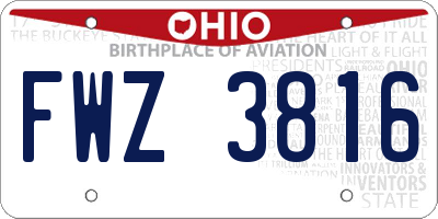 OH license plate FWZ3816