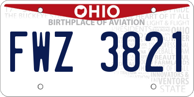 OH license plate FWZ3821