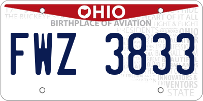 OH license plate FWZ3833