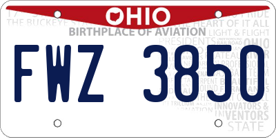 OH license plate FWZ3850