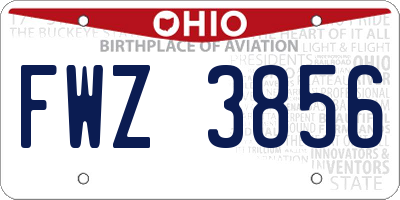 OH license plate FWZ3856