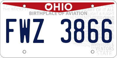 OH license plate FWZ3866