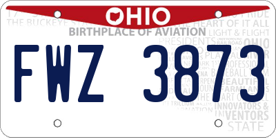OH license plate FWZ3873